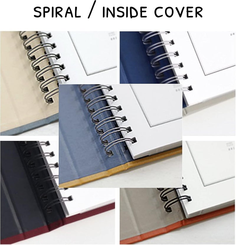dalgaru Aesthetic Simple Lovely Korean Hard Cover 4 x 6 in Photo Album Book for couples, family, baby, wedding - holds 100 photos includes 50 double sided memo slips/spiral bound (Mist Blue) - Image 4